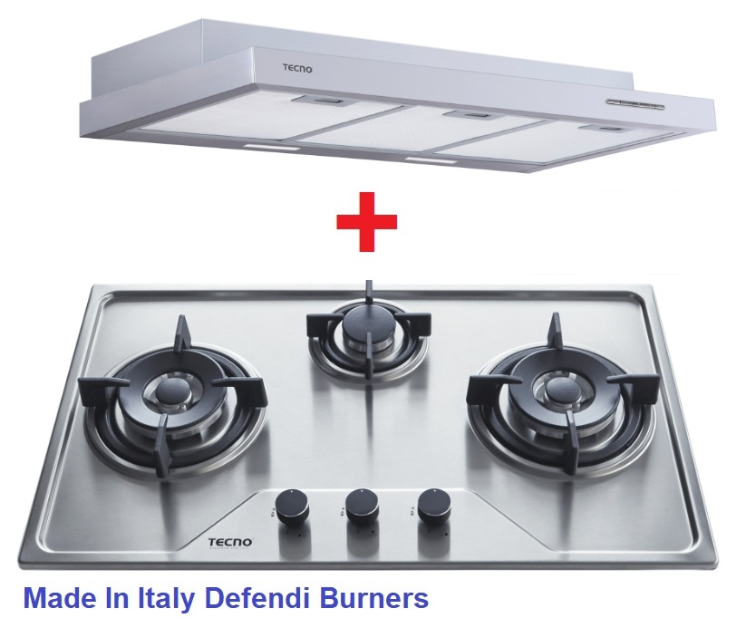 TECNO Cooker Hob + Cooker Hood Bundle Offer - Stainless Steel Series